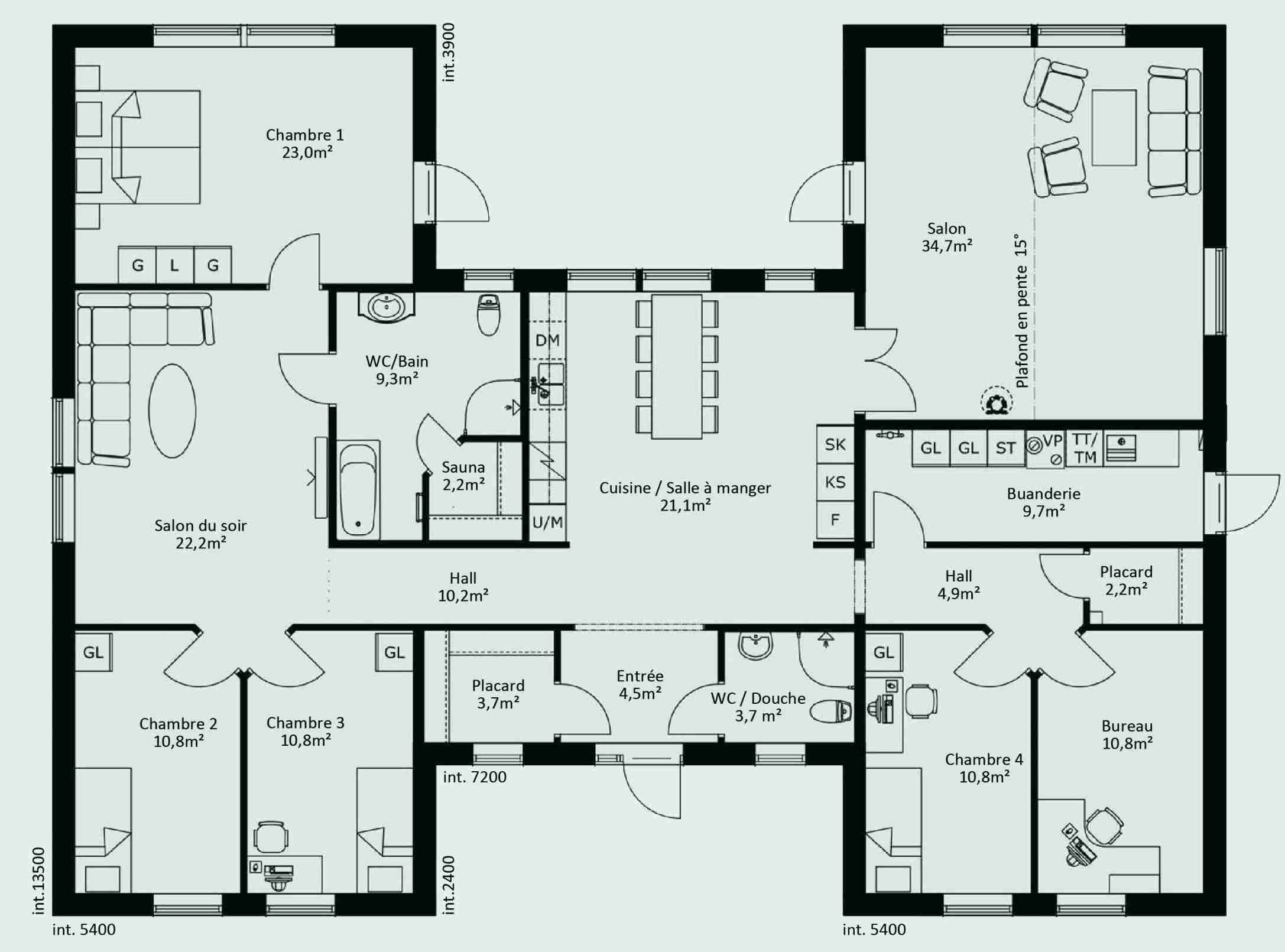 Plan maison architecte moderne gratuit
