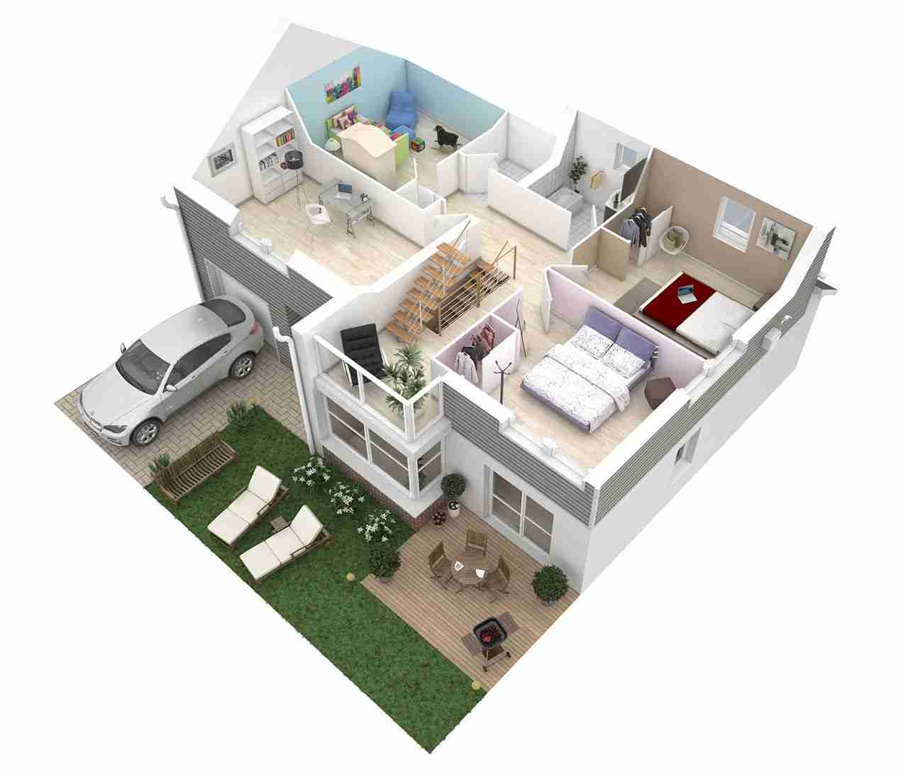 Plan de maison en3d gratuit