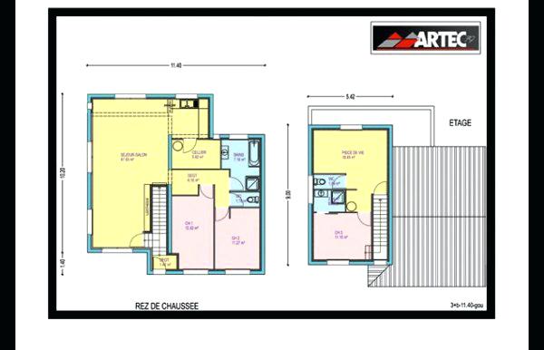 Plan de maison etage mezzanine