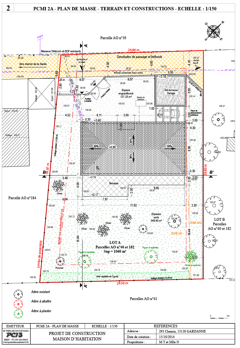Plan de masse maison permis