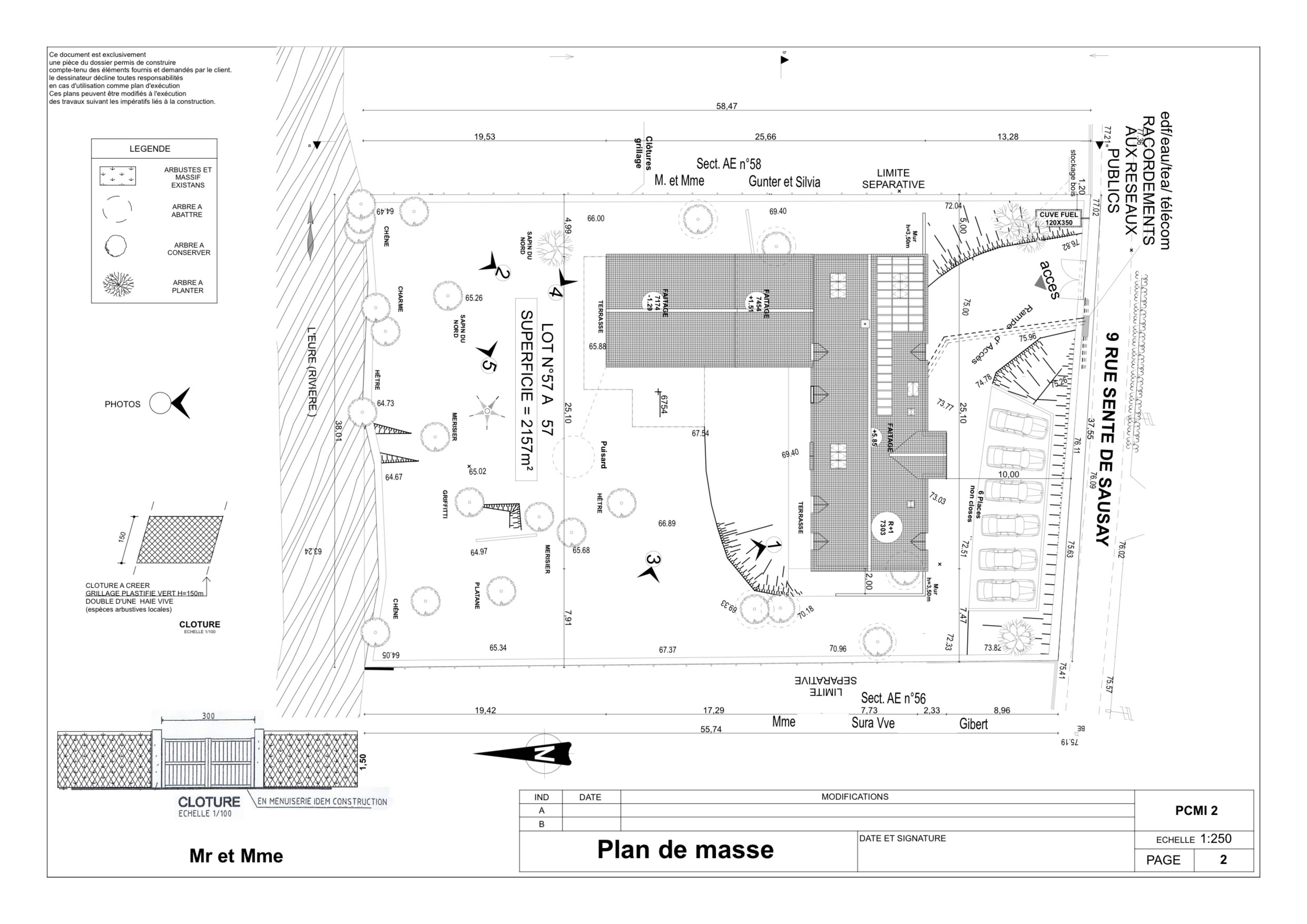 Plan de masse de maison