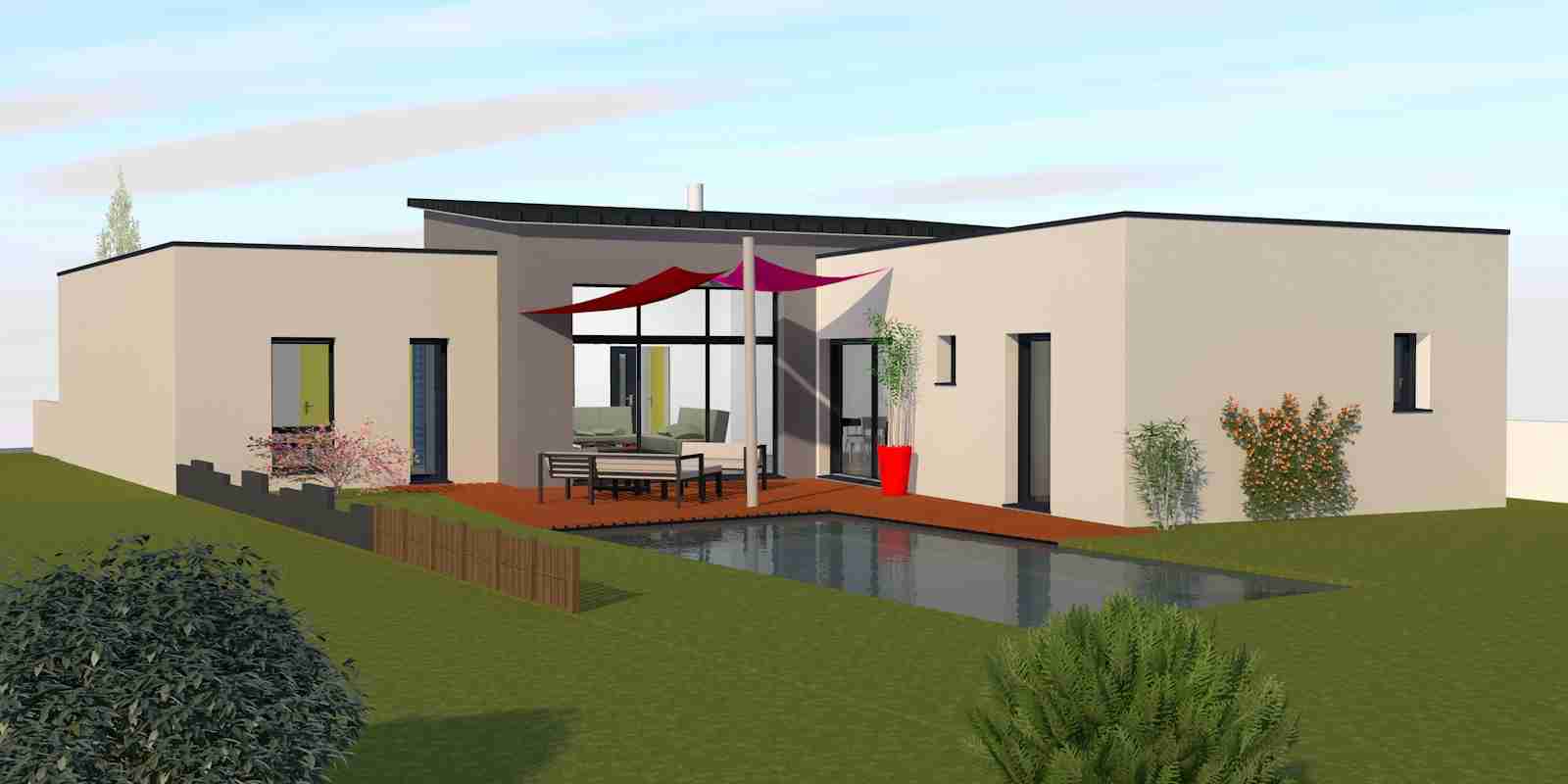 Plan de maison monopente