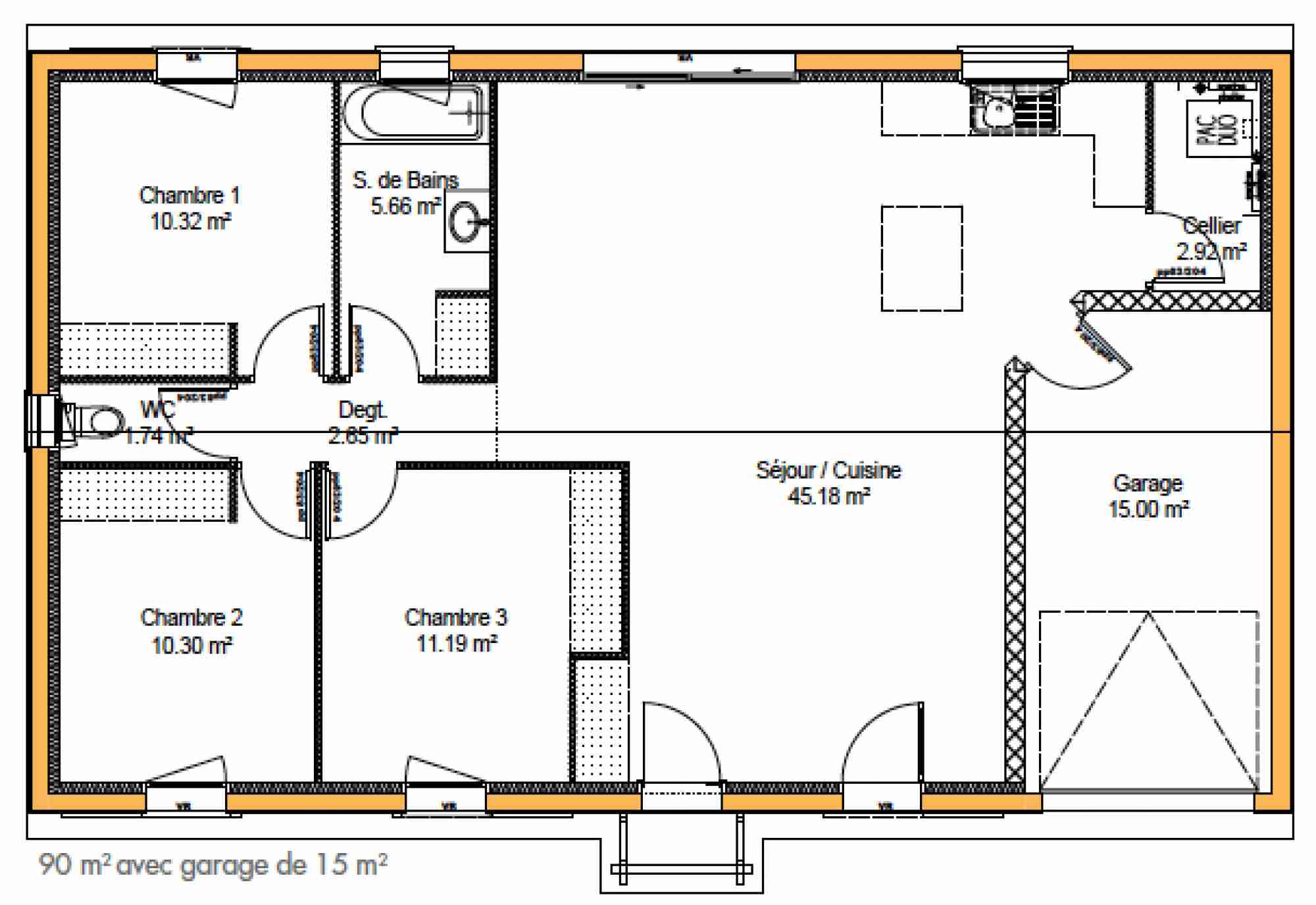 Plan de maison 2 chambres pdf