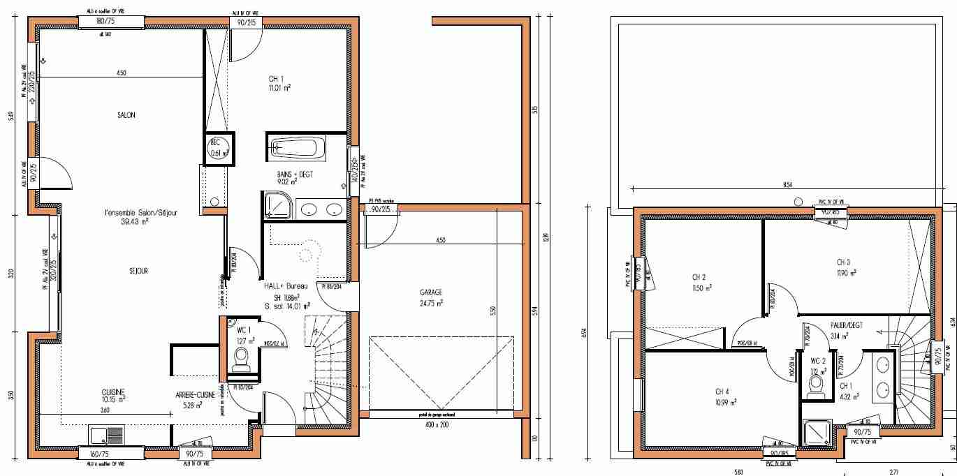 Plan maison architecte bois