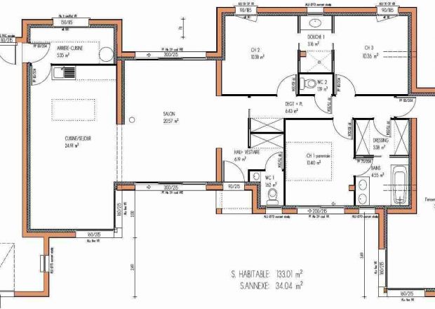 Plan de maison de 120 m2 de plain pied - Idées de travaux