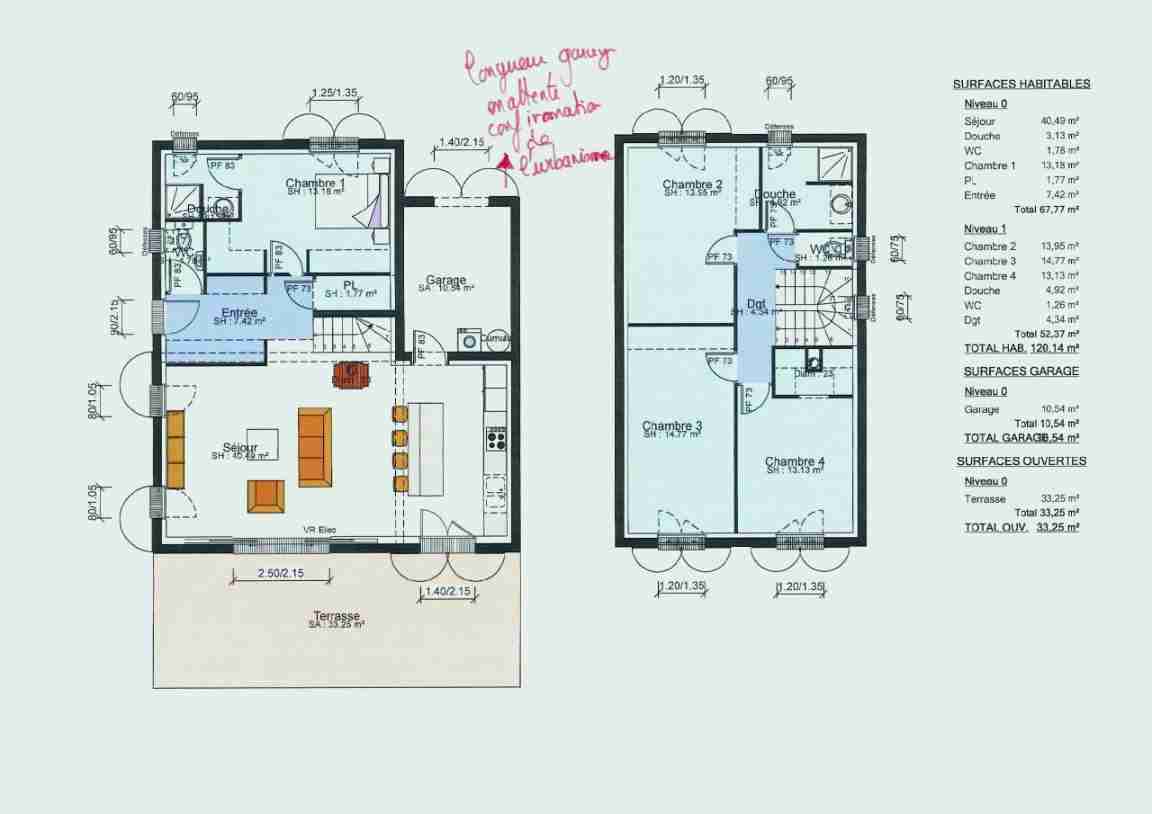 Plan de maison 150m2 r+1