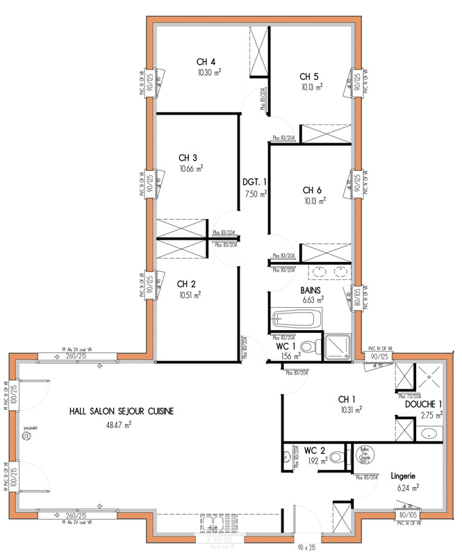 Exemple de plan de maison plein pied gratuit