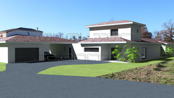 Plan de maison contemporaine avec etage