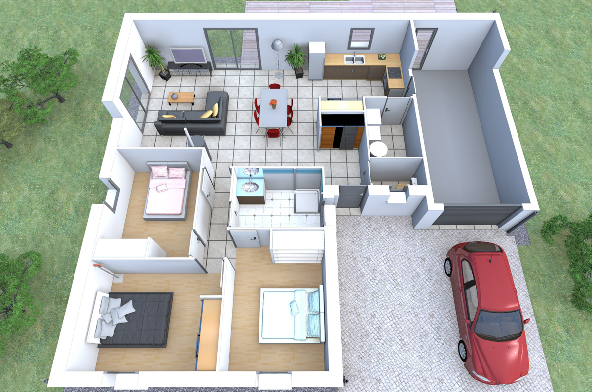 Plan de maison pour 2 personnes
