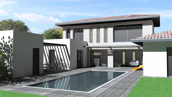 Plan de maison moderne à étage