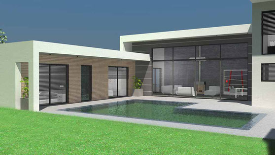 Plan de maison moderne toit plat