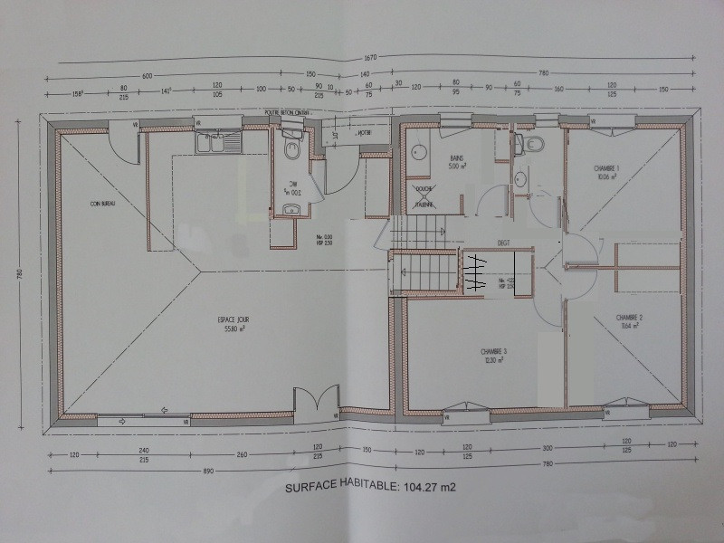 Plan de maison sur demi niveaux