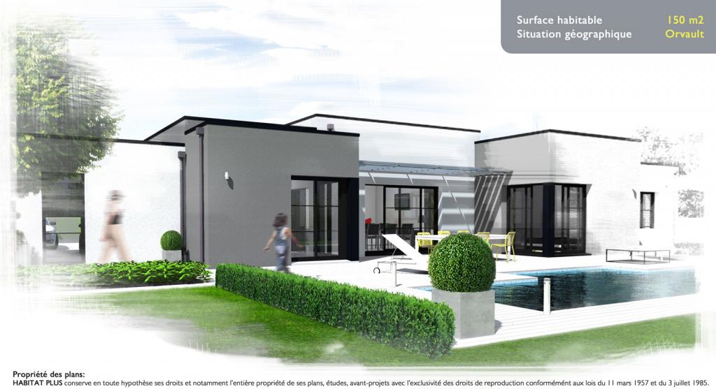 Exemple de plan de maison a toit plat