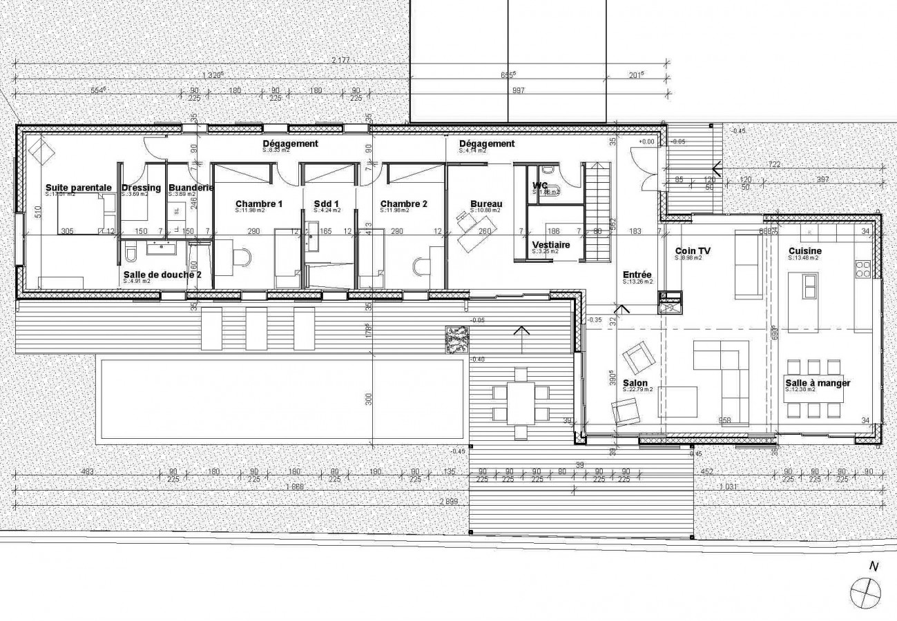 Plan architecture maison s+4