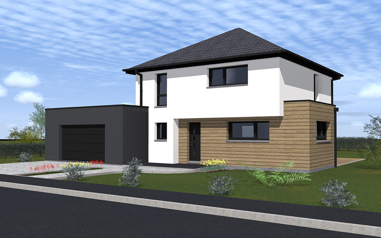 Plan de maison toiture 1 pan