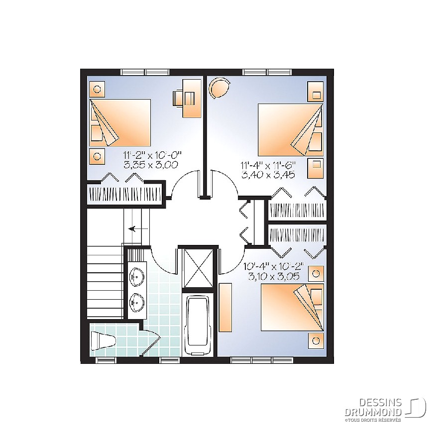 Plan de maison deux facade