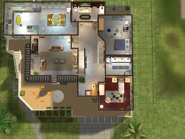 Plan de maison de luxe sims