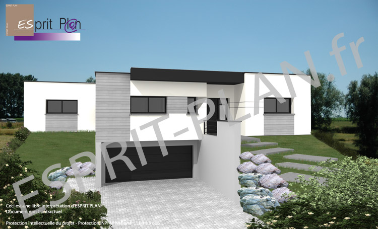 Plan de maison moderne sur sous sol