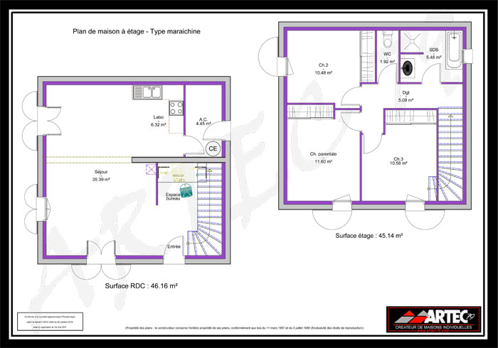Plan de maison a étage gratuit