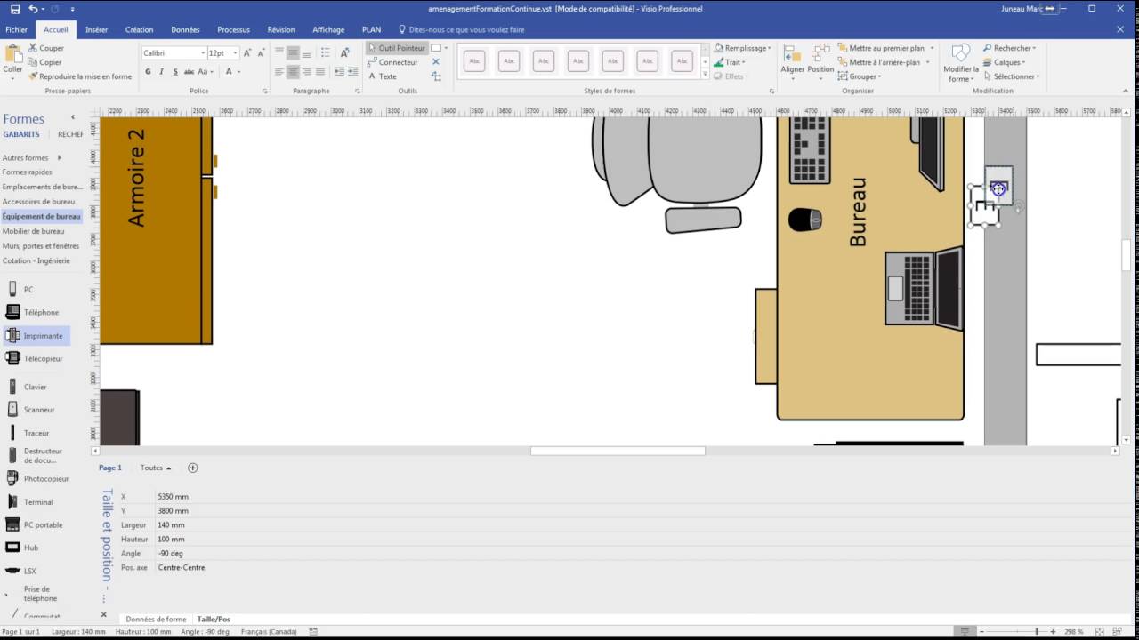 Plan de maison avec microsoft