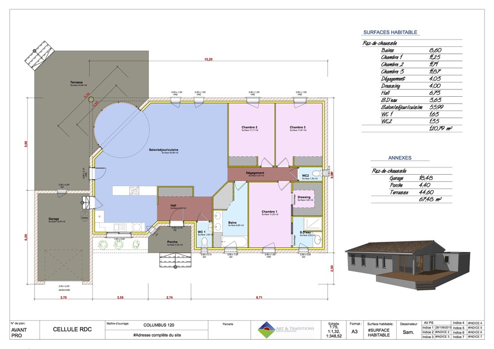 Plan maison plain pied drome