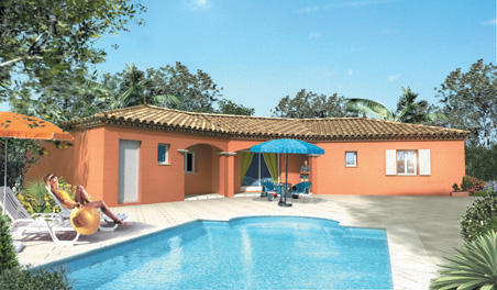 Plan de maison plain pied mediterraneenne