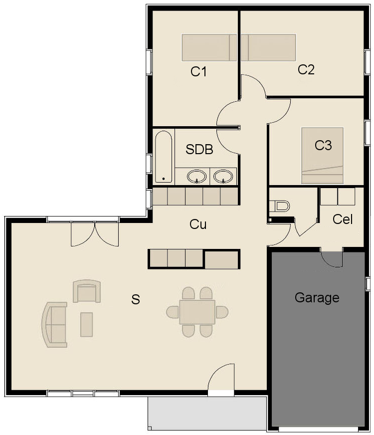 Plan maison en bois de plein pied