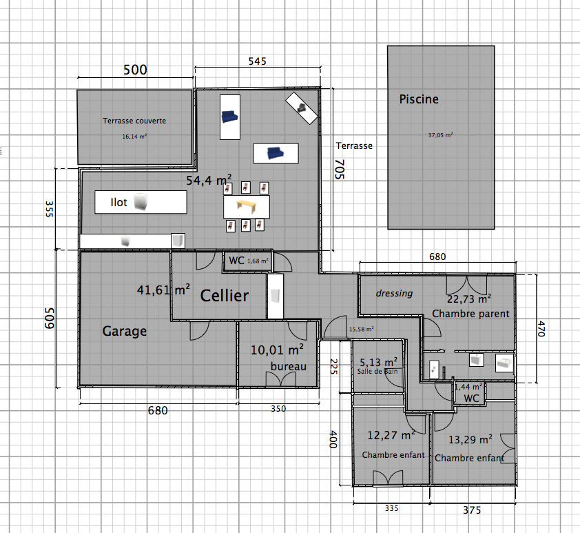 Plan maison 4 chambres 140 m2