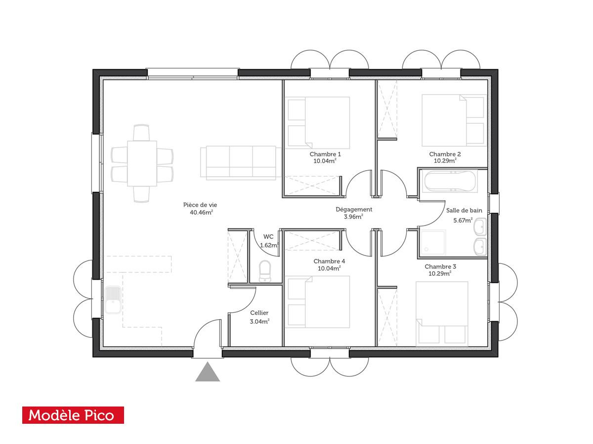 Plan de maison une piece