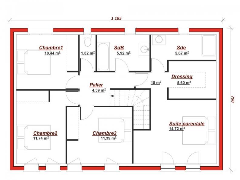Plan de maison chambre salon