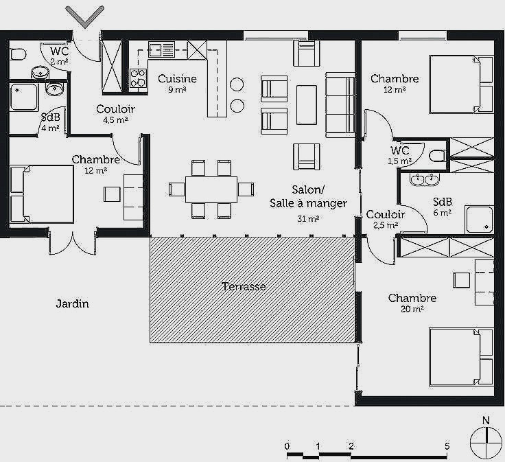 Plan maison jardin 3d