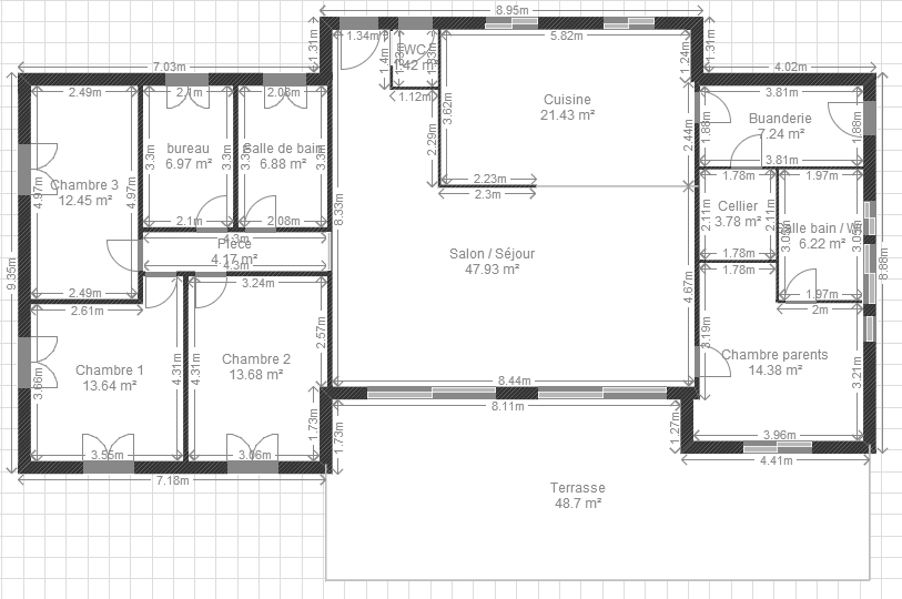 Plan de maison plain pied en l gratuit