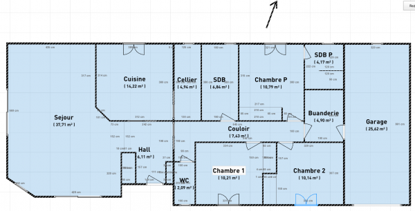 Plan de maison plain pied gratuit 4 chambres