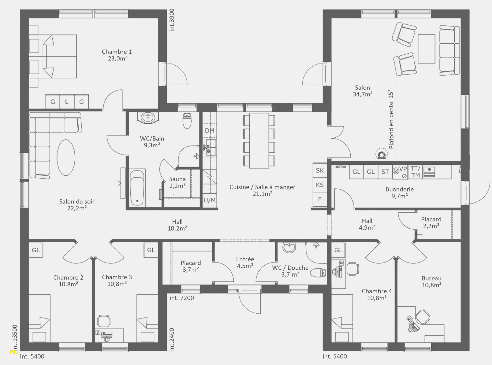 Plan de maison s+4