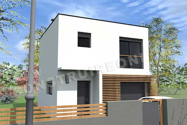 Plan de maison avec 8m de facade