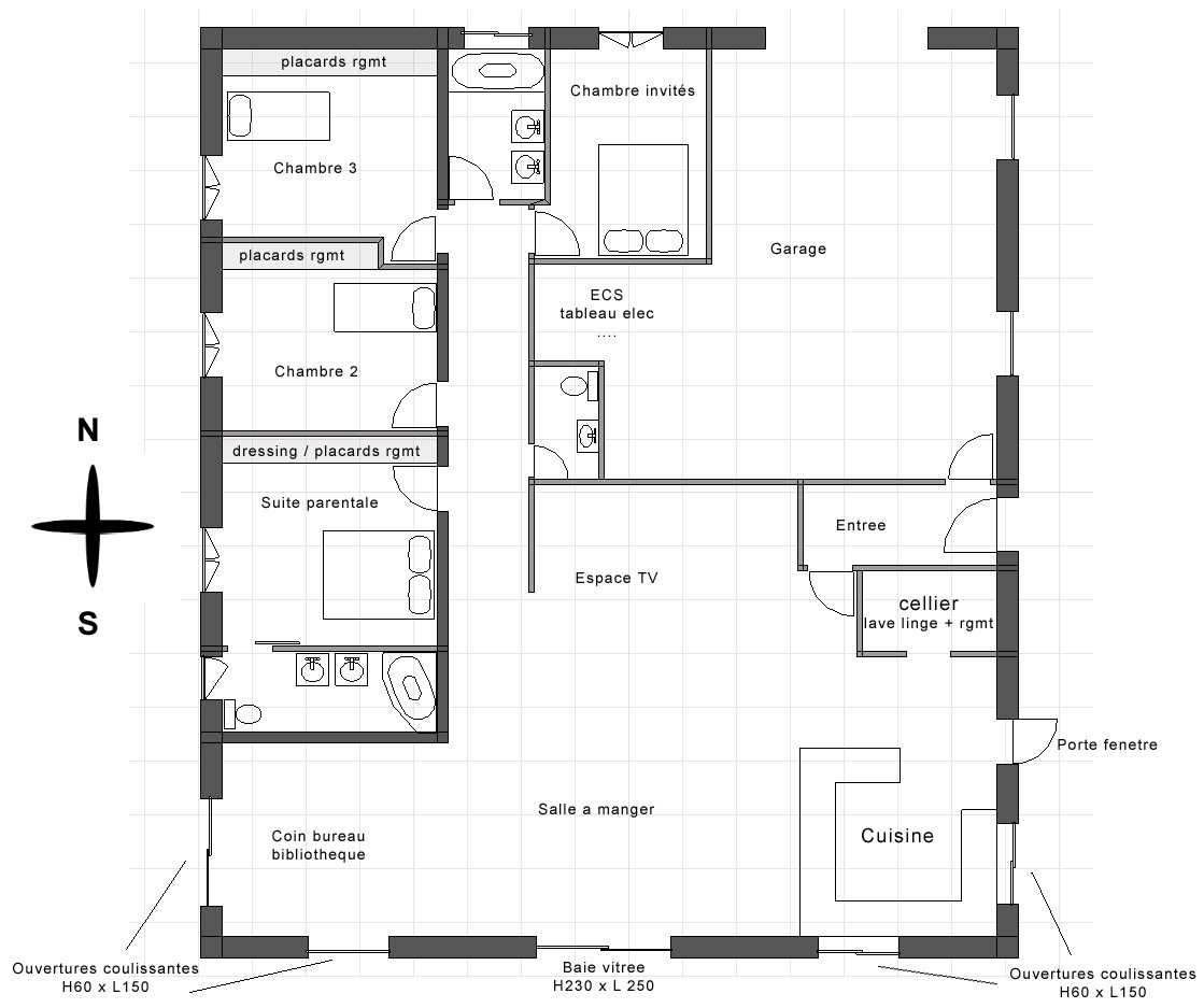 Plan de maison 40 m2