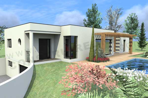 Plan maison en u avec sous sol