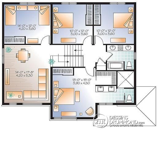 Plan de maison a etage 4 chambres pdf