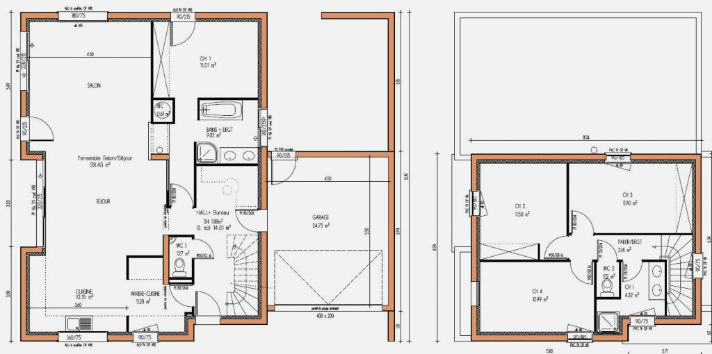 Plan architecte maison autocad
