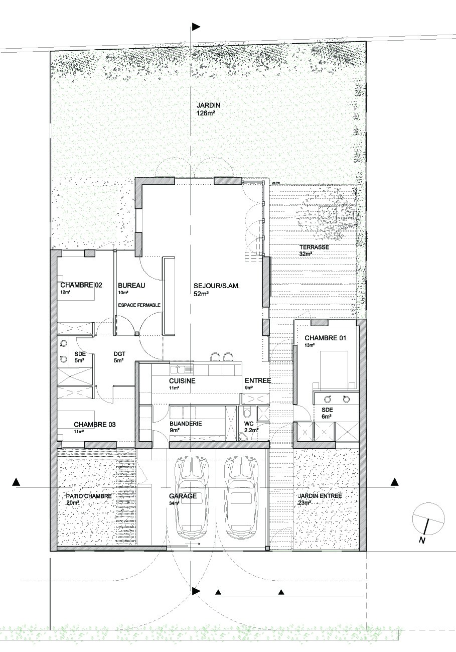 Plan de maison 7m facade gratuit