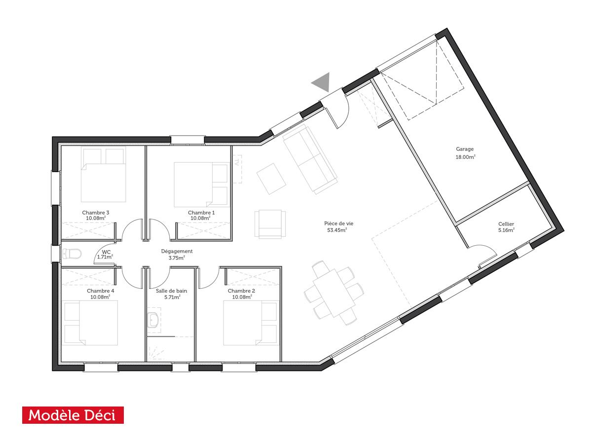 Plan de maison 110m²