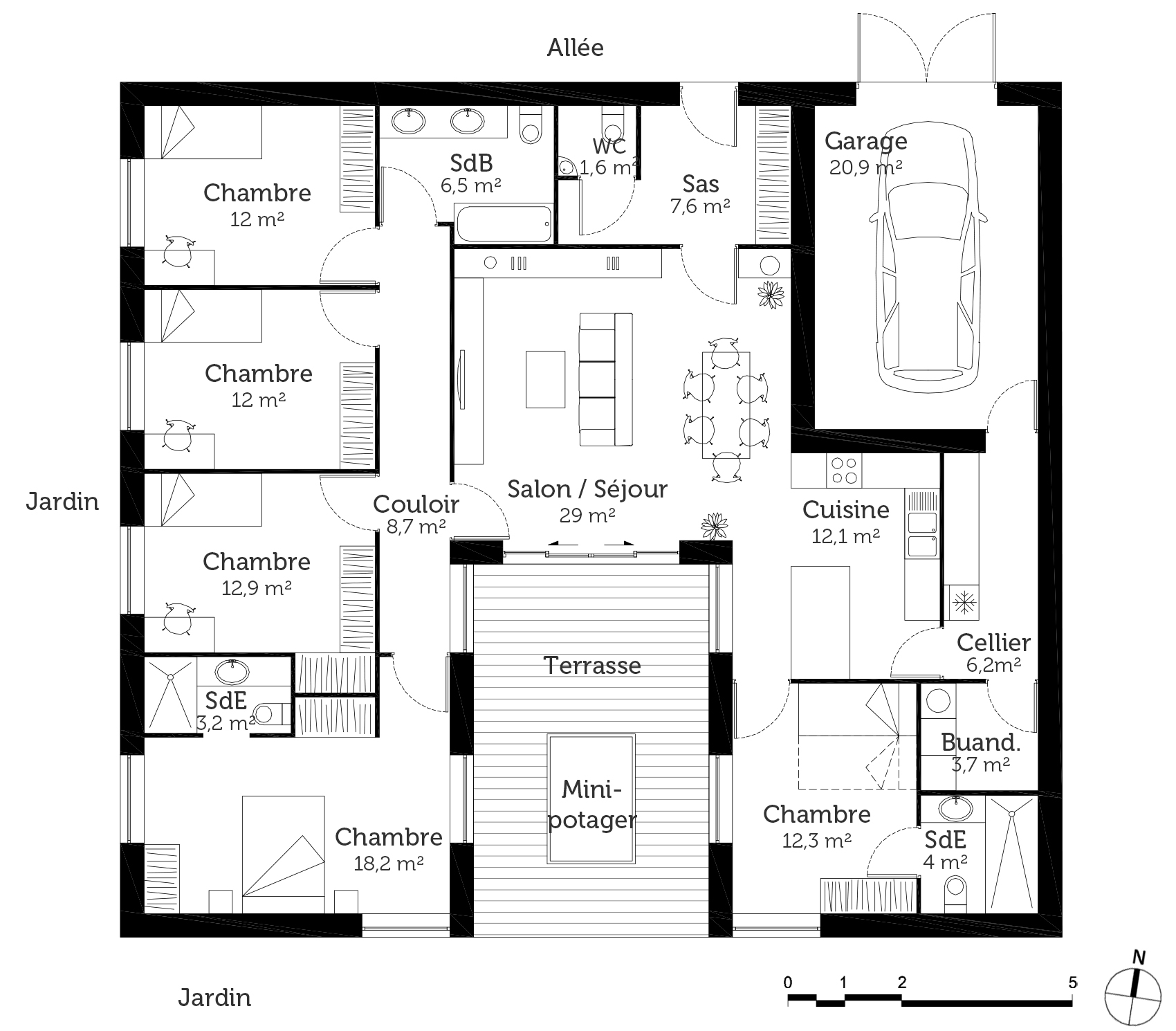 Model de maison avec plan