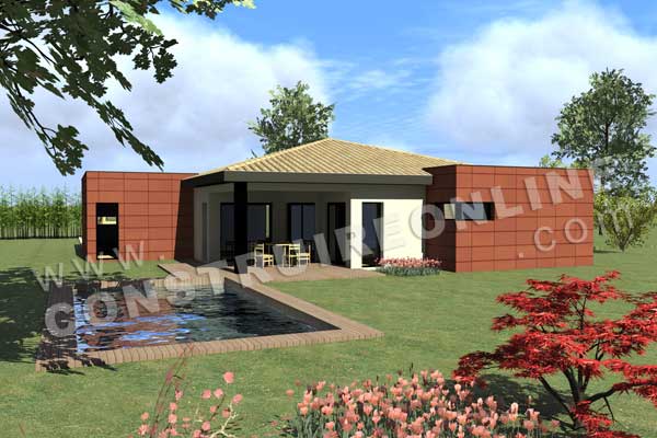 Plan de maison plain pied carree