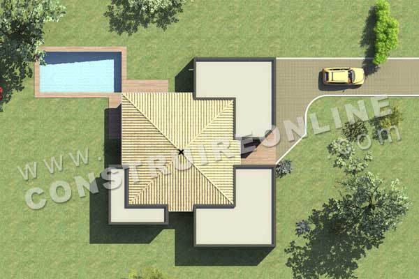 Plan de masse maison plein pied