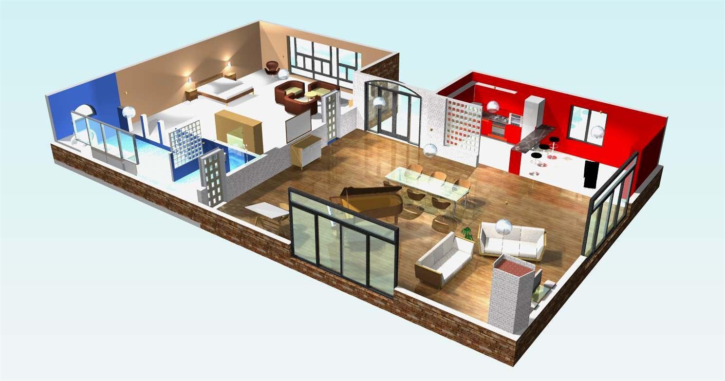 Plan de maison simple 3d