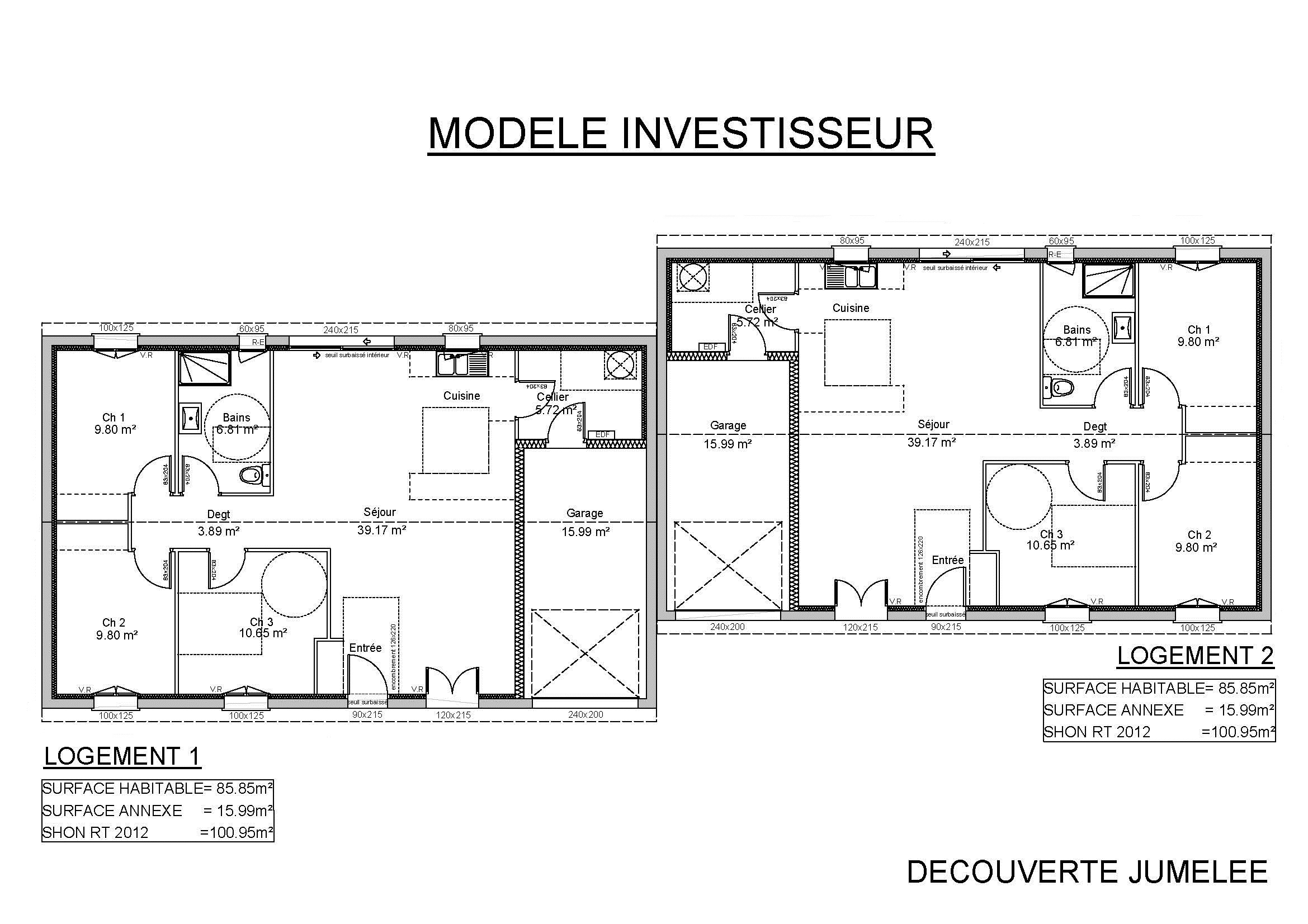 Exemple plan de maison+85m2