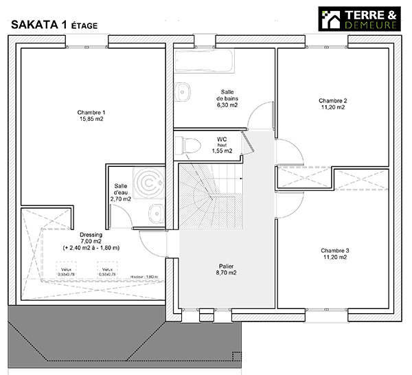 Plan rez de chaussée maison en longueur