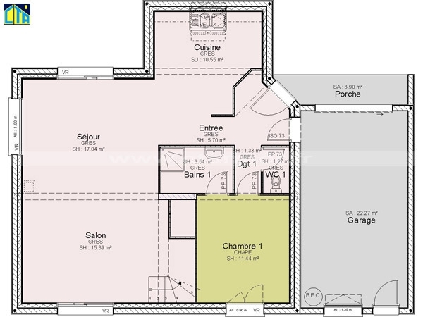 Plan de maison 4 chambres a etage