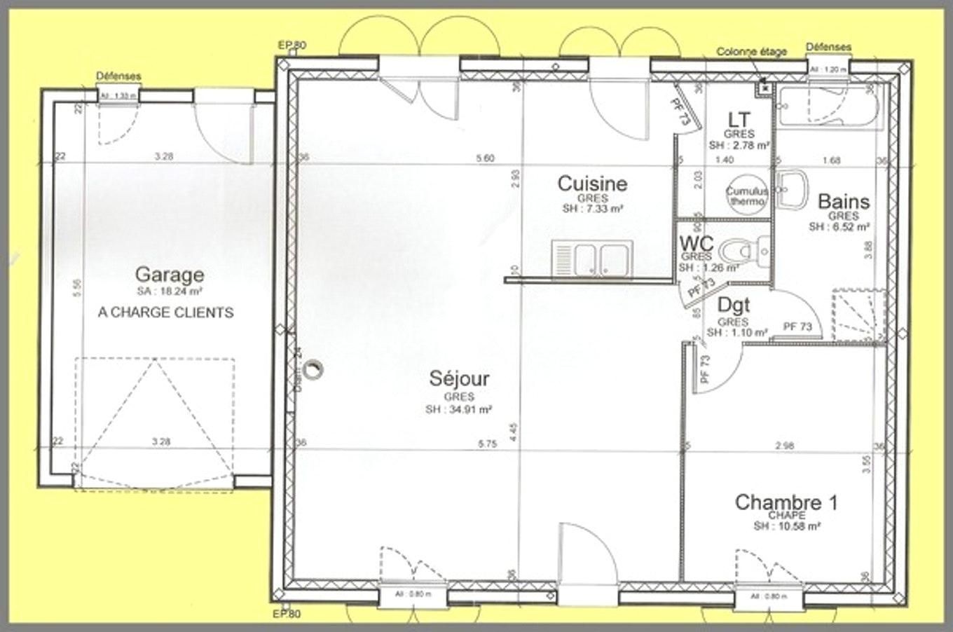 Plan interieure de maison moderne