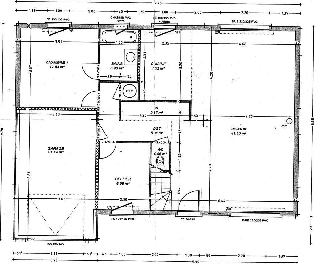 Plan de maison ancienne